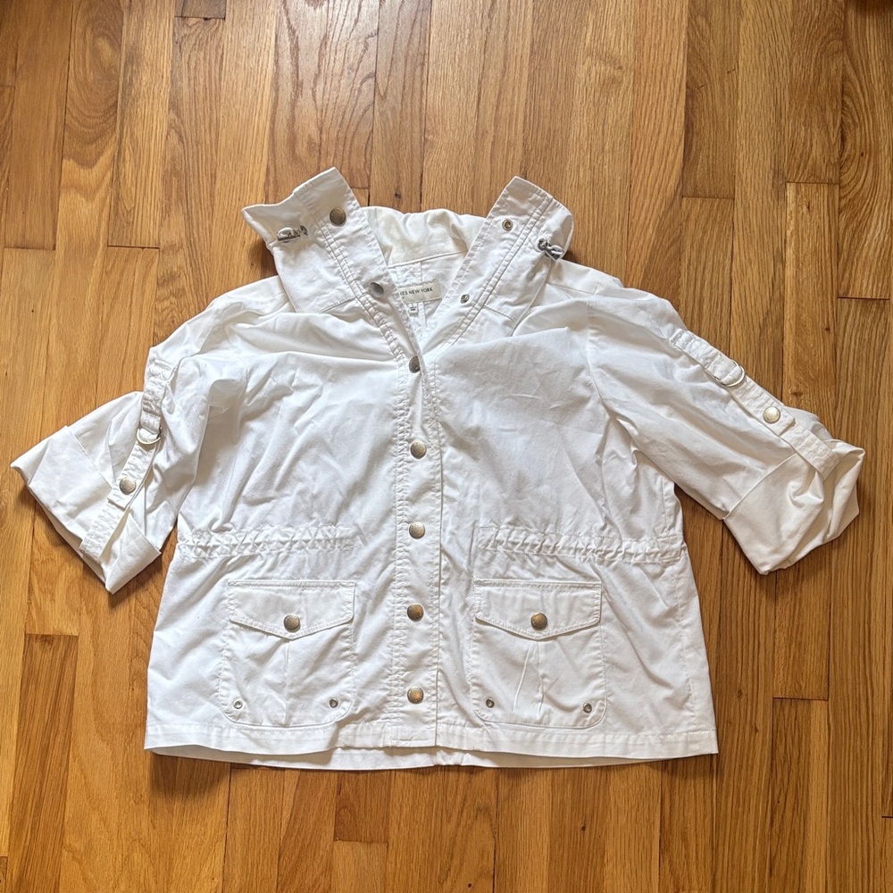 Jones New York White Button-Up Jacket